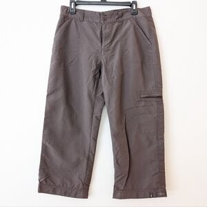 Royal Robbins brown nylon hiking cropped pants size 10
